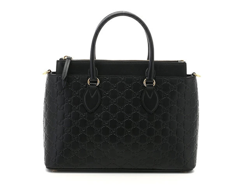 Gucci Bag Handbag Shoulder Calfskin Black Guccissima
